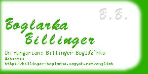 boglarka billinger business card